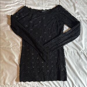 Free People Lace Long Sleeve Layering Top